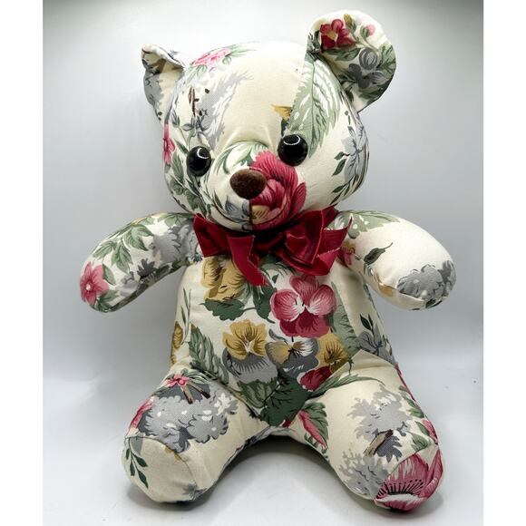 Vintage 10" "The Cabbage Rose Teddy" By Marquel Ltd. Bear Plush 1988 - Picture 2 of 6